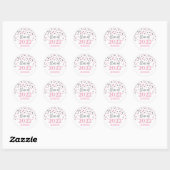 Roze Silver Glitter Confetti Afstuderen 2022 Ronde Sticker (Vel)