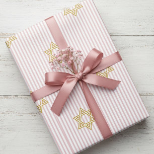 Roze Simchat Bat Brit Bat Joodse Baby Meisje Cadeaupapier