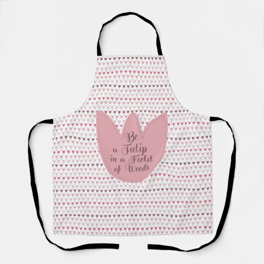 Roze Simpel Tulp Patroon Schort (Voorkant)