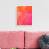 Roze Sinaasappel Abstracte Waterverf Canvas Afdruk (Insitu (Woonkamer))
