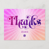 Roze Sinaasappel Bedankt Sweet 16 Groovy Gradient Briefkaart (Voorkant)