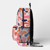 Roze, sinaasappel, blauw abstract koraal vlekken p bedrukte rugzak (Rechts)