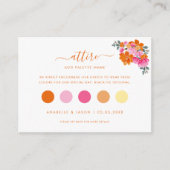 Roze & Sinaasappel Bloemen Gastenkleding QR Code Informatiekaartje (Voorkant)