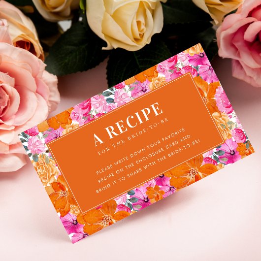 Roze Sinaasappel Bloemenrecept Aanvraag Vrijgezell Informatiekaartje