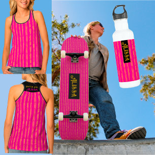 Roze sinaasappel coole skater girly modern skateboard