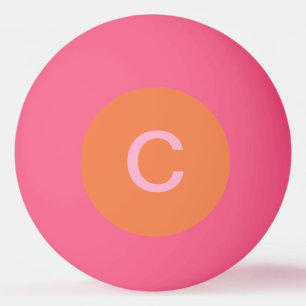 Roze Sinaasappel Custom Color Monogram Initiaal Mo Pingpongballen