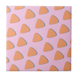Roze Sinaasappel driehoekspatroon Tegeltje