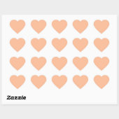 Roze sinaasappel effen kleur hart sticker (Vel)