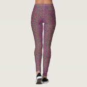 Roze, Sinaasappel, en Grijs Modern Mozaïek Dierenp Leggings (Achterkant)