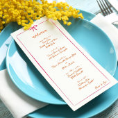 Roze & Sinaasappel Hand getrokken Bow Lijst Weddin Menu