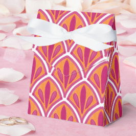 Roze & Sinaasappel Heldere Kleurrijke Fan Wedding Bedankdoosjes