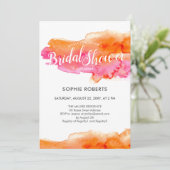 Roze Sinaasappel Kleur Splash QR Code Vrijgezellen Kaart (Staand voorkant)