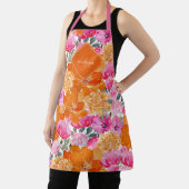 Roze & Sinaasappel Levendige Zomertuin Monogram Bl Schort (Insitu)