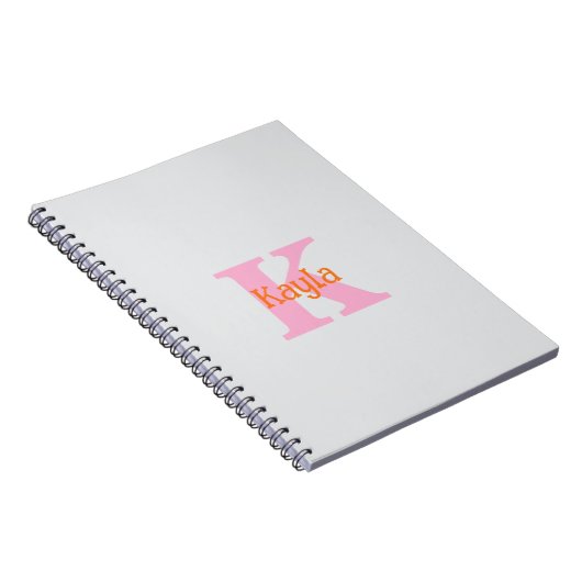 Roze Sinaasappel Lichtgrijs Grijs Vrijgezellenfees Notitieboek (Rechterzijde)