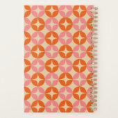 Roze Sinaasappel Mid Mod Geometrisch Gepersonalise Planner (Achterkant)