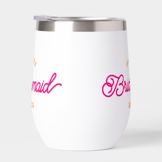 Roze Sinaasappel Modern Custom Minimalistisch Brui (Rechts)