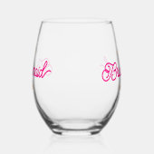 Roze Sinaasappel Modern Custom Minimalistisch Brui Wijnglas Zonder Voet (Rechts)