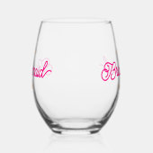 Roze Sinaasappel Modern Custom Minimalistisch Brui Wijnglas Zonder Voet (Links)