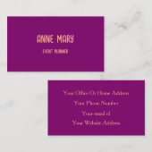 Roze Sinaasappel Professionele Moderne Paarse Perz Visitekaartje (Voorkant / Achterkant)