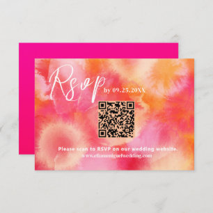 Roze sinaasappel QR Code Response Kaart bruiloft R