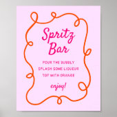 Roze Sinaasappel Squiggle Spritz Bar Poster (Voorkant)