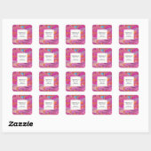 Roze Sinaasappel Swirls Abstract Dank u Business Vierkante Sticker (Vel)