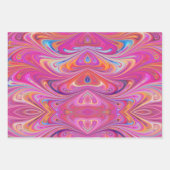 Roze Sinaasappel Swirls Groovy Design Inpakpapier Vel (Voorkant)
