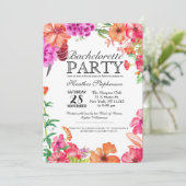 Roze Sinaasappel Waterverf Tuin Bachelorette Party Kaart (Staand voorkant)