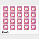 Roze Sinaasappel wervelingen Abstract ontwerp trou Vierkante Sticker (Vel)