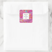 Roze Sinaasappel wervelingen Abstract ontwerp trou Vierkante Sticker (Tas)