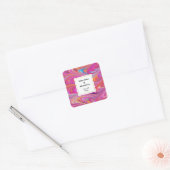 Roze Sinaasappel wervelingen Abstract ontwerp trou Vierkante Sticker (Envelop)