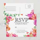 Roze Sinaasappels Waterverf Tuin RSVP Briefkaarten (Voorkant / Achterkant)