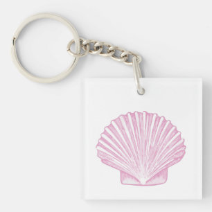 Roze Sint-Jacobsschelp Kust Sleutelhanger
