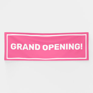 Roze sjabloon grand opening business banner
