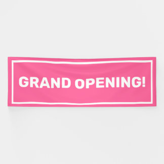 Roze sjabloon grand opening business banner