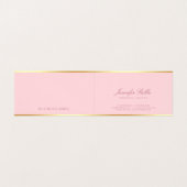 Roze Sjabloon Modern Goud Elegant Handschrift Teks Visitekaartjes (Binnenkant ongevouwen)