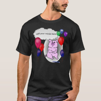 Roze Sjabloon Varkens Birthday T-shirt
