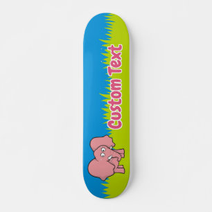 Roze skateboard van de cartoon van olifanten