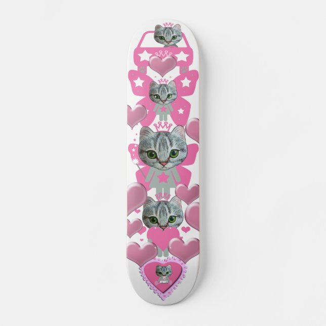 Ondergeschikt september Gloed roze skateboard van schattig kat | Zazzle.be