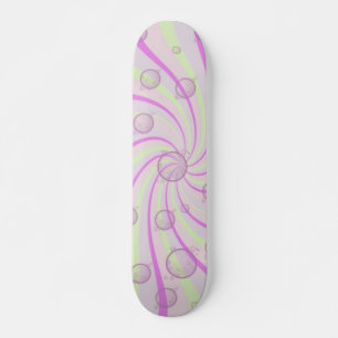Roze skateboard voor cirkels en bellen