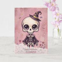 Roze Skelet Halloween Schattig Gotische Pinkoween