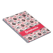 Roze Skull and Crossbones Spiral Notebook Journal Notitieboek (Rechterzijde)