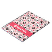 Roze Skull and Crossbones Spiral Notebook Journal Notitieboek (Linkerzijde)