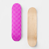 Roze Skull Checkerboard Skateboard (Voorkant)