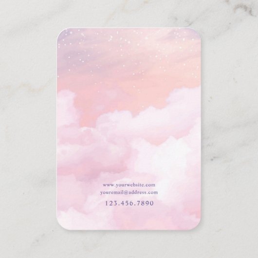 Roze Sky Cloud Custom Sieraden Display Kaart Visitekaartje (Achterkant)