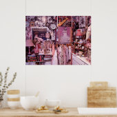 Roze Slaapkamer Clutter Poster (Keuken)