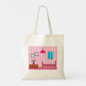 Roze slaapkamerCanvas tas (Achterkant)