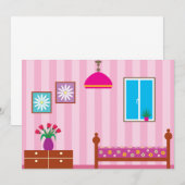 Roze slaapkameruitvindingen kaart (Voorkant / Achterkant)