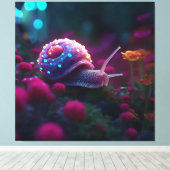 Roze slak, AI Art, Canvas Print (Insitu (Houten vloer))