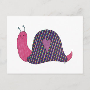 Roze slak Briefkaart